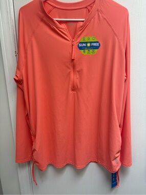 Free Country Coral Textured Sun-Protective Top